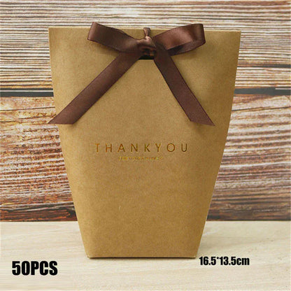 Black White Bronzing French Merci Paper Candy Bag