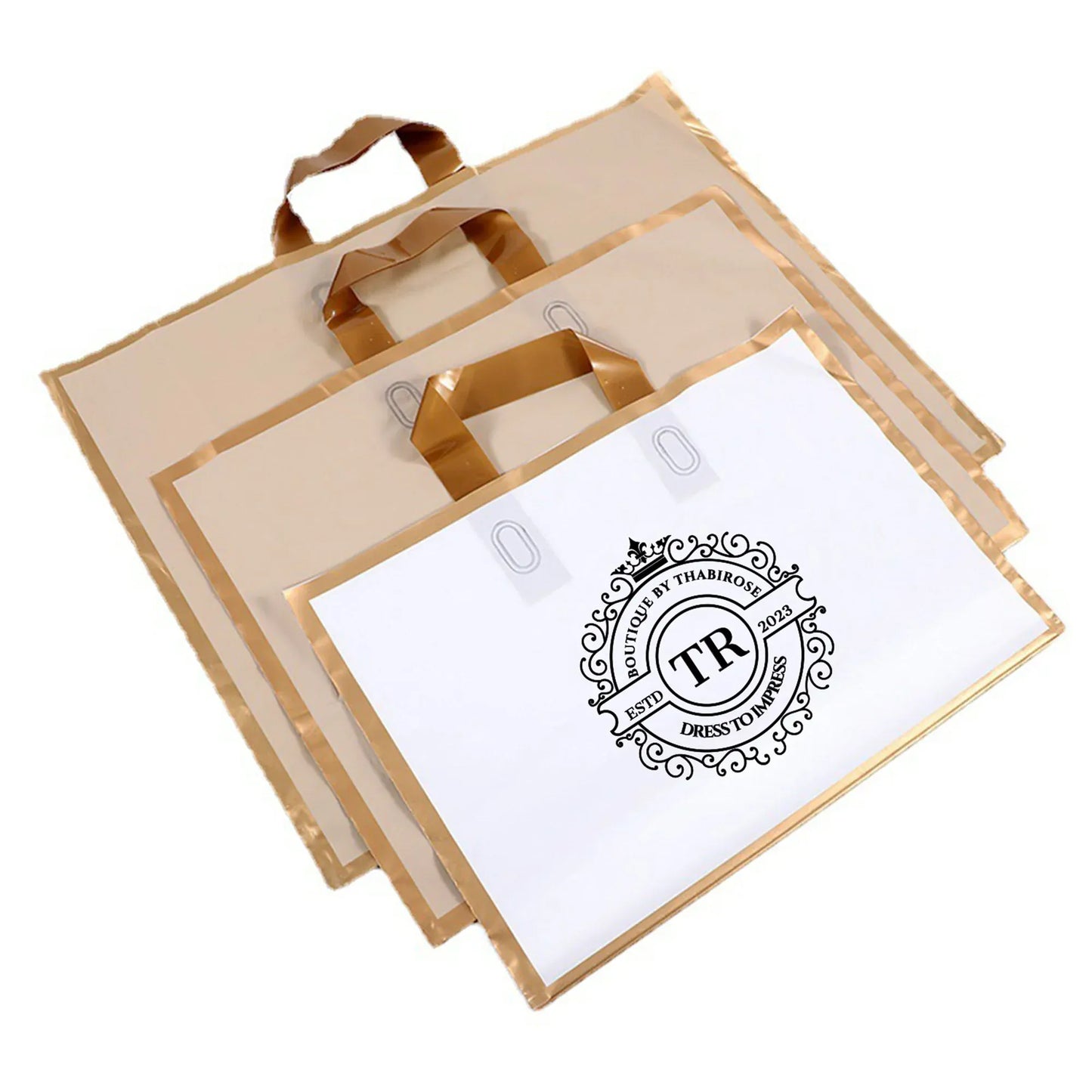 Custom logo frosted shopping bags plastic gift bags - TIMECRAFT