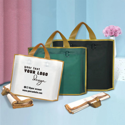Custom logo frosted shopping bags plastic gift bags