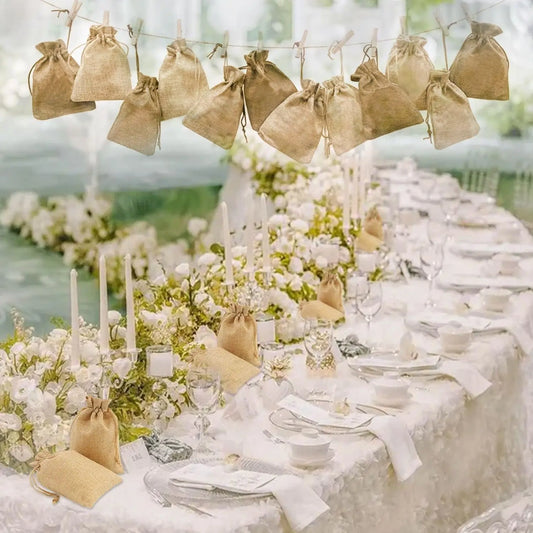 Drawstring Burlap Gift Bags Coffee Bean Linen Bag