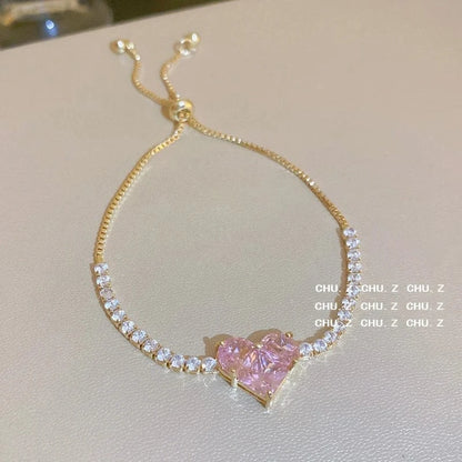 New Luxury Gold Zircon Bracelet for Women Elegant