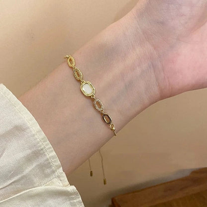 New Luxury Gold Zircon Bracelet for Women Elegant