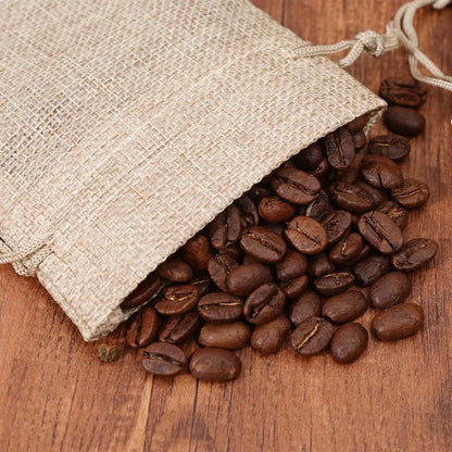 Drawstring Burlap Gift Bags Coffee Bean Linen Bag - TIMECRAFT