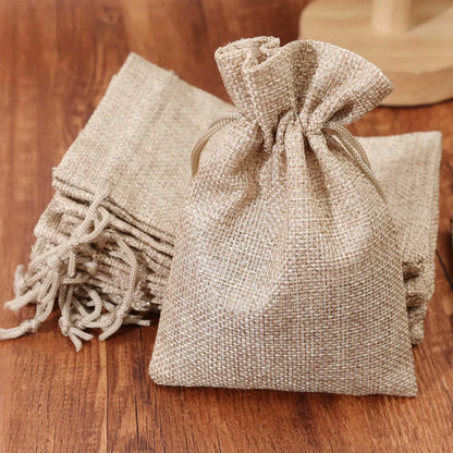 Drawstring Burlap Gift Bags Coffee Bean Linen Bag - TIMECRAFT
