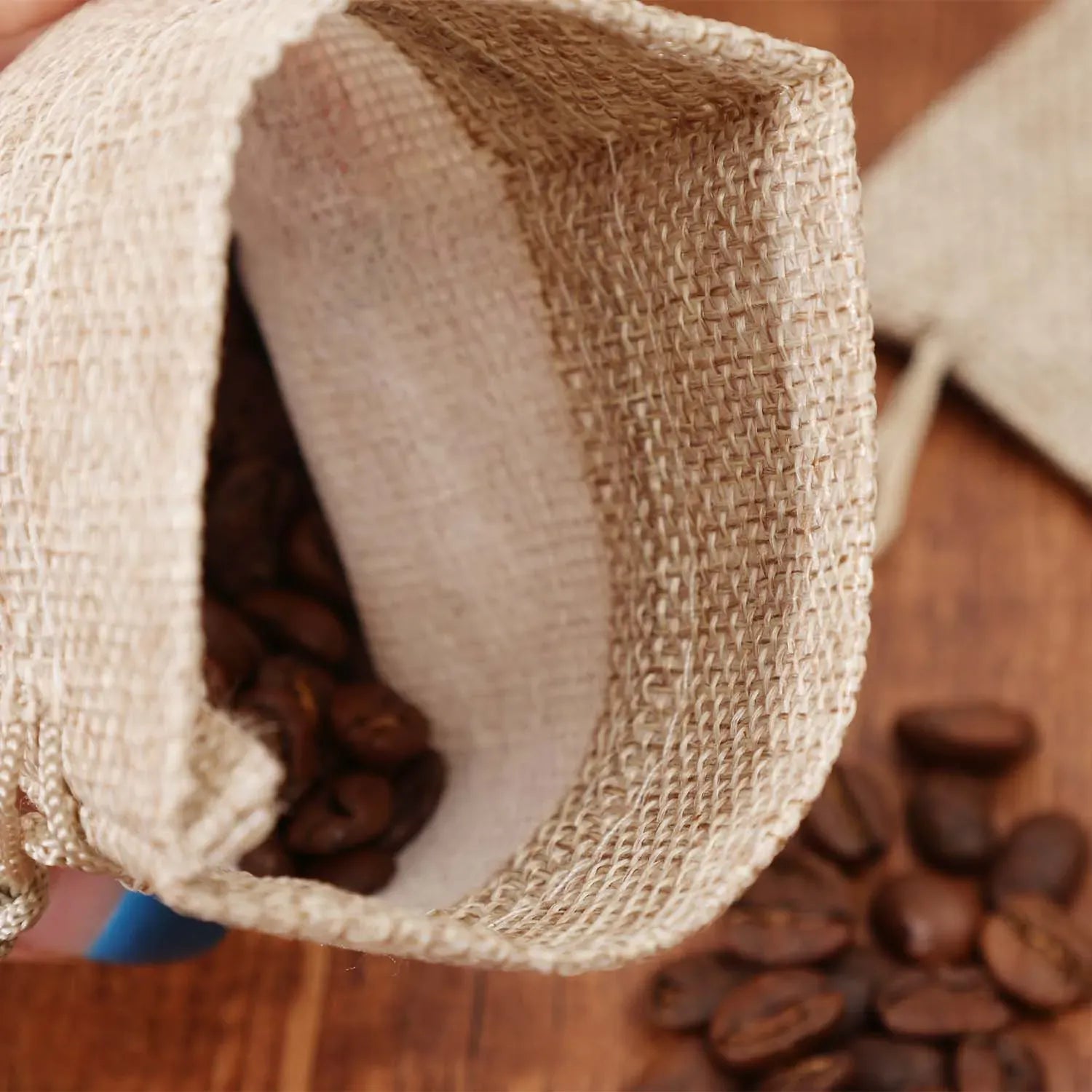 Drawstring Burlap Gift Bags Coffee Bean Linen Bag - TIMECRAFT