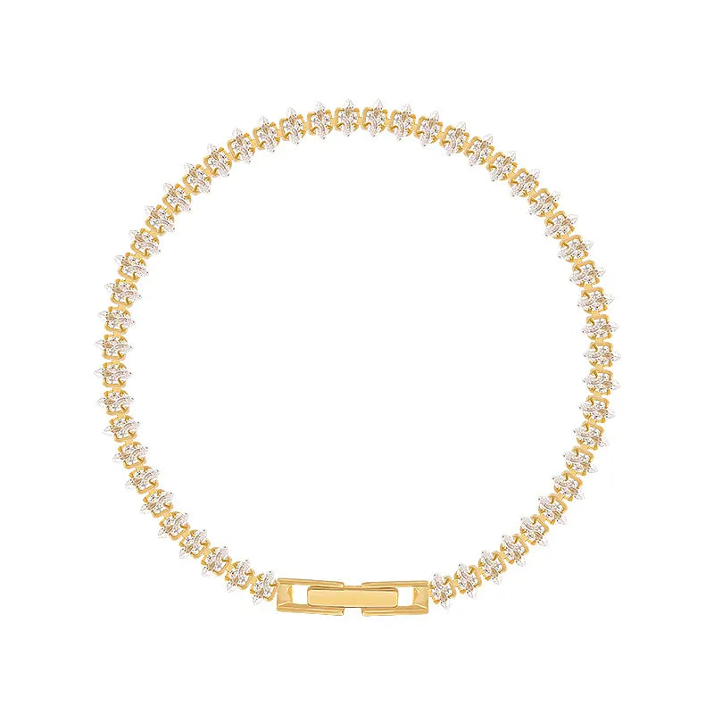 Luxury Roman Crystal Geometric Chain Bracelets