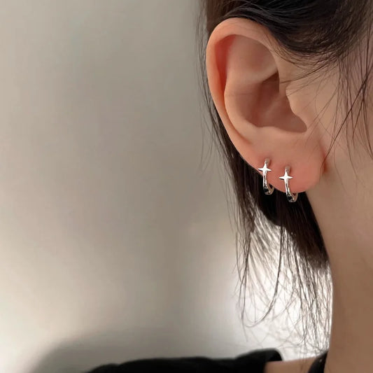 VENTFILLE Sterling Silver Star Earring for Women Girl Personal