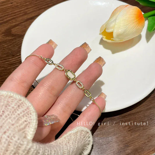 New Luxury Gold Zircon Bracelet for Women Elegant