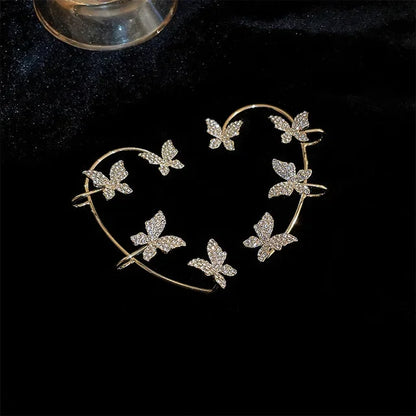 Silver Plated Metal Butterfly Ear Clips Without Piercing - TIMECRAFT