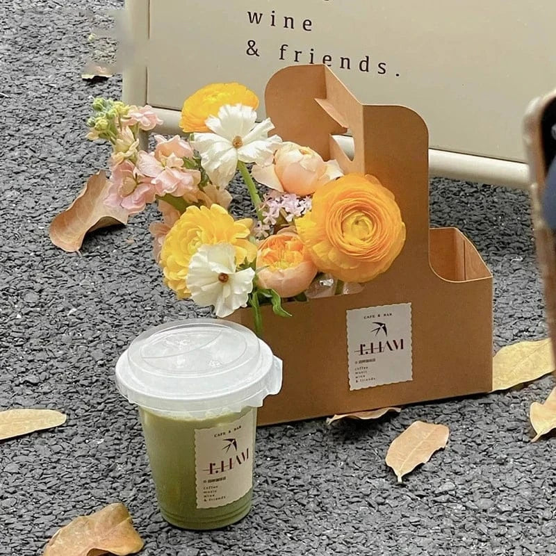 Coffee Flower Cake Dessert Packaging Box Portable